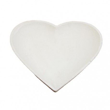 Dřevěný bílý tác tvar srdce 20x20 | Ostatní zboží - Domácí potřeby